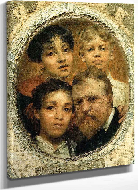 Self Portrait With Daughters Anna And Laurense And Cousin Pieter Rodeck By Sir Lawrence Alma Tadema