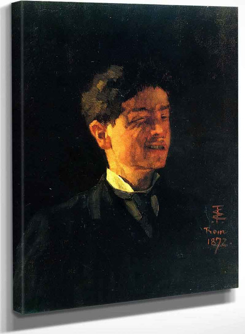 Self Portrait With Squinted Eye By Wilhelm Trubner