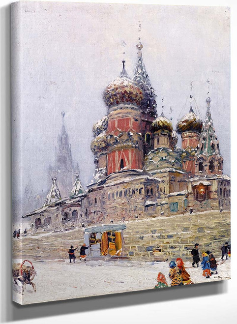 St. Basils Cathedral In Winter By Nikolai Nikanorovich Dubovskoy