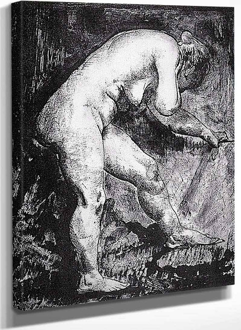 Standing Nude Bending Forward By George Wesley Bellows