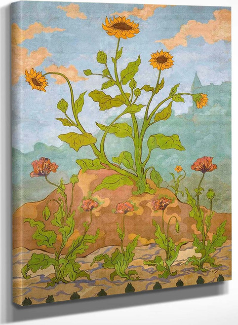 Sunflowers And Poppies By Paul Ranson