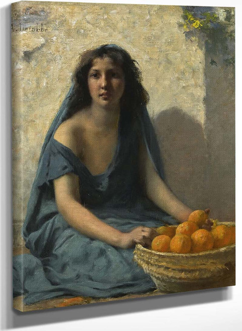 The Orange Seller By Francois Alfred Delobbe