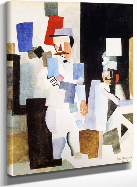 The Postman In A Shelter With A Friend By Roger De La Fresnaye