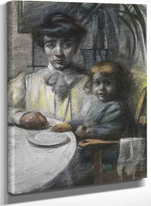 The Wife And Daughter Of Giacomo Balla By Umberto Boccioni