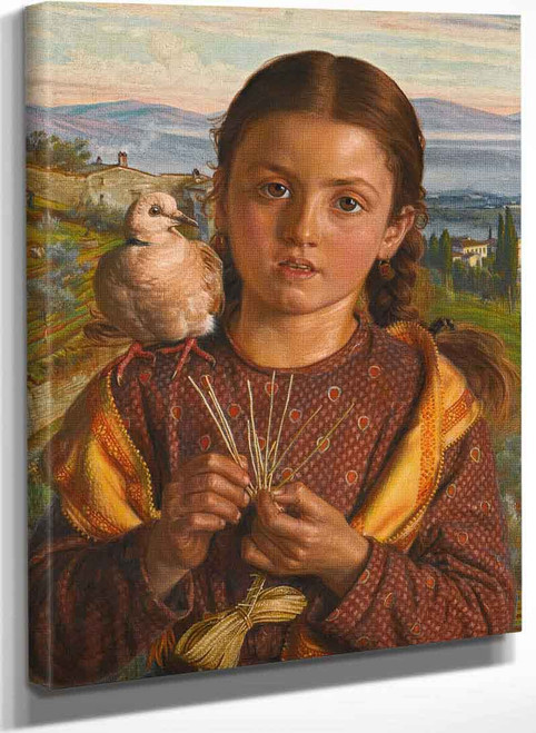 Tuscan Girl Plaiting Straw By William Holman Hunt