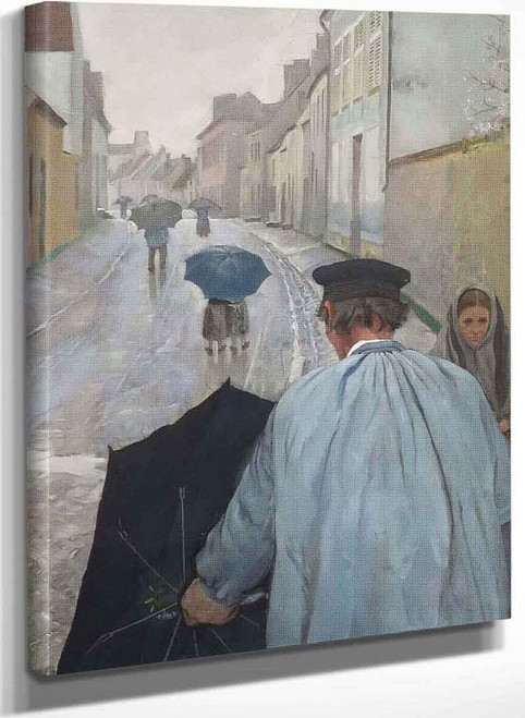 Village Street In Normandy By Christian Krohg