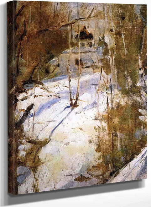 Winter In Abramtsevo The Church (Study) By Valentin Serov