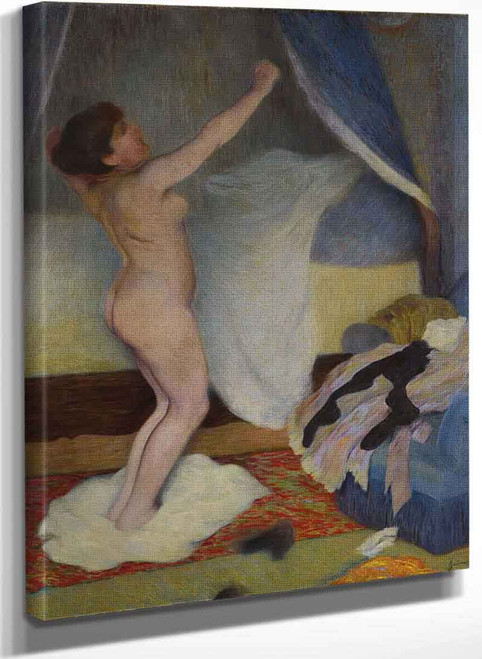 Woman Awakening And Stretching By Federico Zandomeneghi