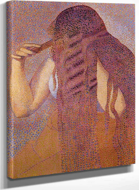 Woman Combing Her Hair By Henri Edmond Cross