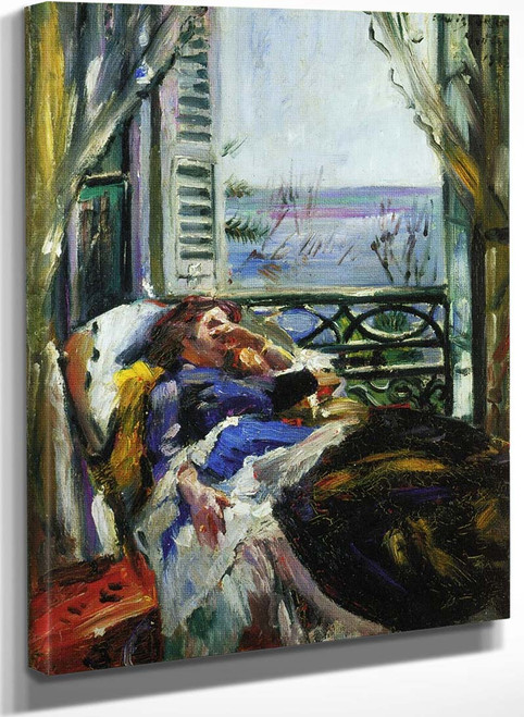 Woman In A Deck Chair By The Window By Lovis Corinth