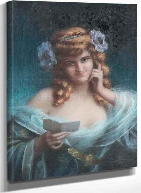Woman In Blue Reading A Letter By Delphin Enjolras