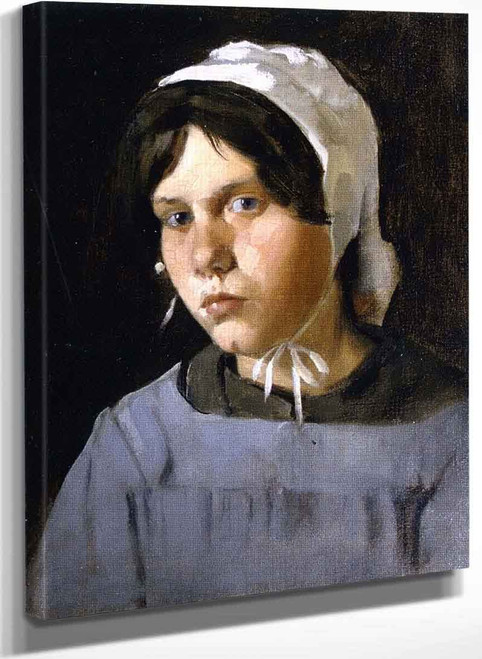 Young Peasant Girl By Julian Alden Weir