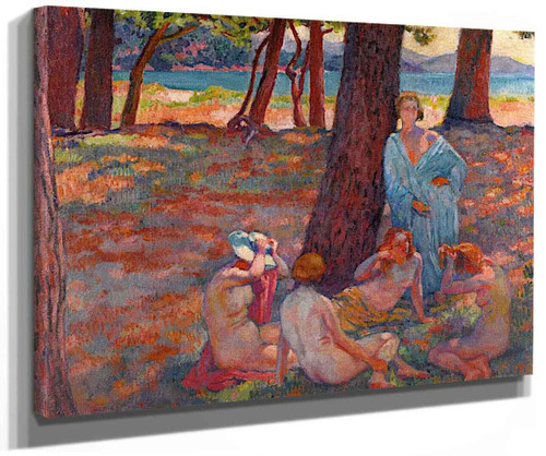 Bathers Under The Pines (Study) By Theo Van Rysselberghe