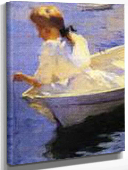 Eleanor In The Dory By Frank W. Benson By Frank W. Benson