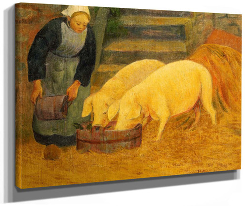 Bretonne Donnant A Manger Aux Cochons By Paul Serusier