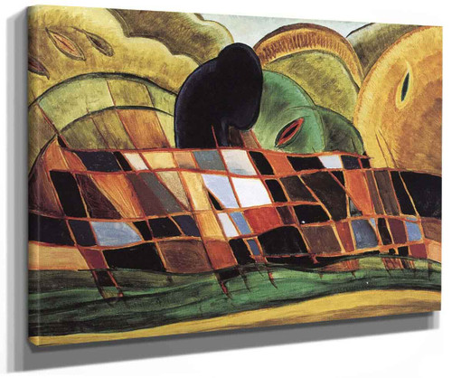 Brick Barge With Landscape By Arthur Garfield Dove