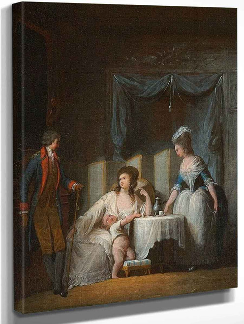 Elegants In An Interior By Jean Frederic Schall