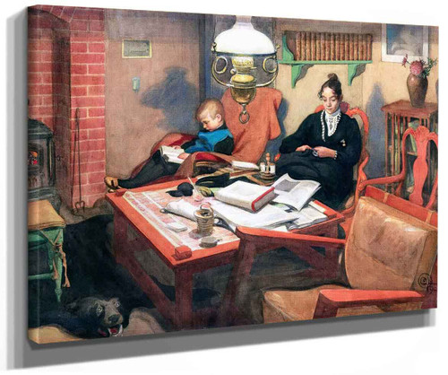 By The Night Lamp (Also Known As Just Before Bedtime) By Carl Larssonv