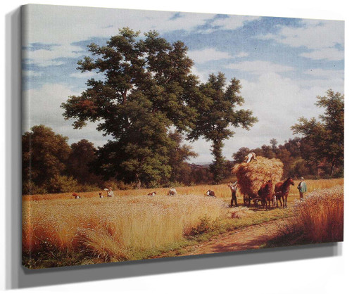 Cornfield With Oaks By Robert Zünd