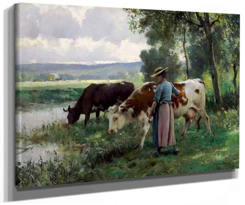 Cows At The Watering Place By Julien Dupre