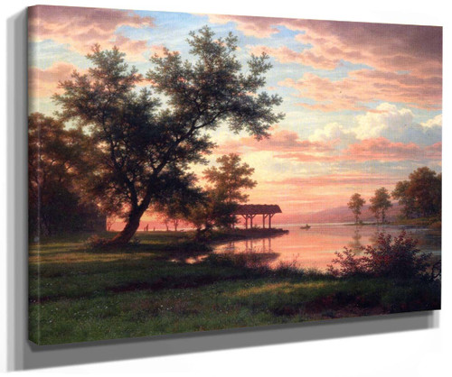 Evening On The Lakeside By Robert Zünd Evening On The Lakeside By Robert Zünd
