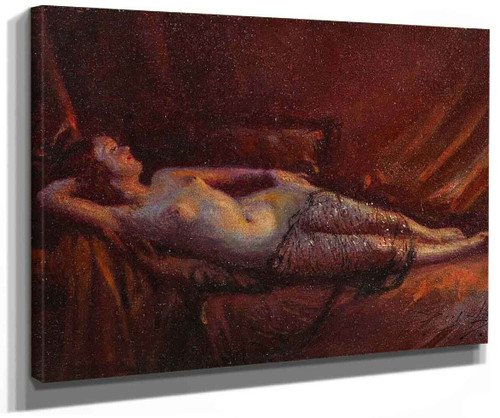 Female Nude Reclining On The Sofa By Delphin Enjolras