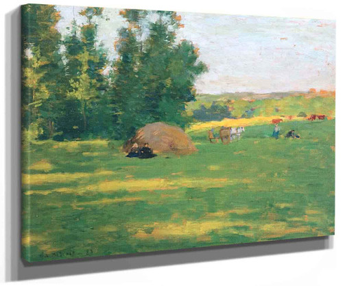 Lengthening Shadows No. 1 (Also Known As Resting At The Haystack) By Willard Leroy Metcalf