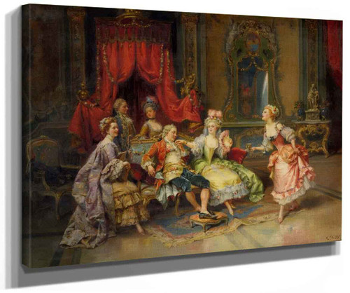 Louis Xv In The Throne Room By Cesare Augusto Detti