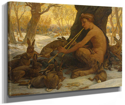 Marsyas Enchanting Young Hares By Elihu Vedder