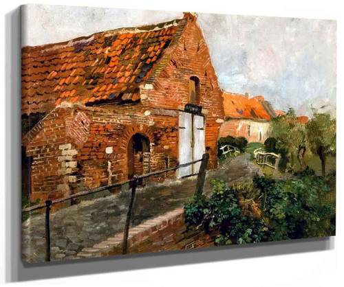 Masonry House With White Gate By Fritz Thaulow