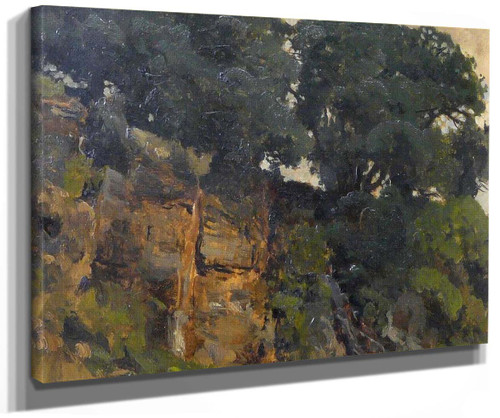 Oaks On A Rocky Ridge (Eichen Auf Felsenkamm) By Eugen Felix Prosper Bracht