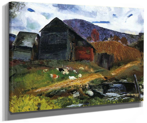 Old Barn In Shady Valley By George Wesley Bellows