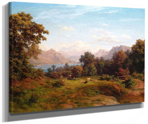 Overlooking Lake Lucerne By Robert Zünd Overlooking Lake Lucerne By Robert Zünd
