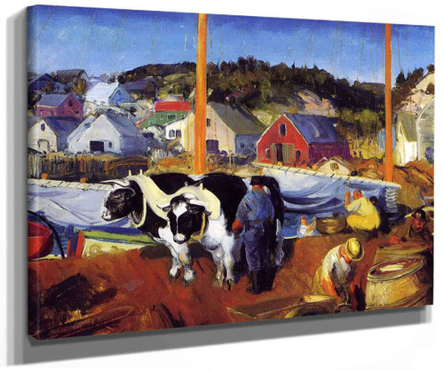 Ox Team Wharf At Matinicus By George Wesley Bellows