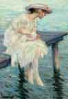 Evening By The Lake By Edward Cucuel By Edward Cucuel