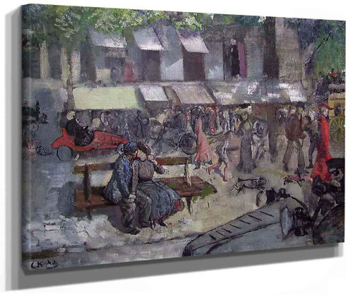 Scene From A Street In Paris By Christian Krohg