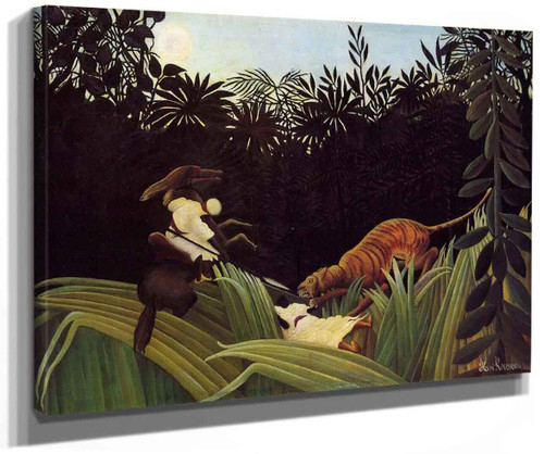 Scout Attacked By A Tiger By Henri Rousseau