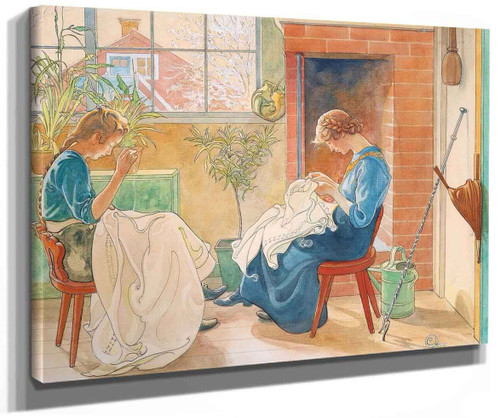 School Girl In An Interior By Carl Larssonv Art Reproduction.