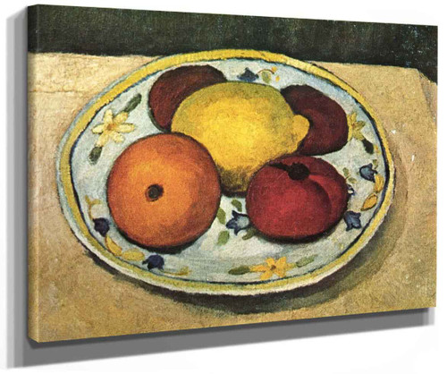 Still Life With Leaf Plant Lemon And Orange By Paula Modersohn Becker