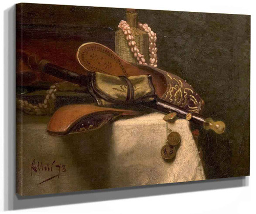Still Life With Oriental Slippers By August Allebe