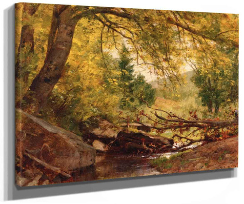 Stream In A Wooded Interior By Thomas Worthington Whittredge