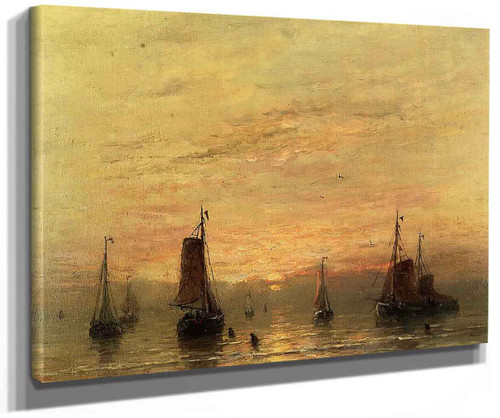 Summer Sunset Scheveningen (Also Known As Sunset At Scheveningen) By Hendrik Willem Mesdag