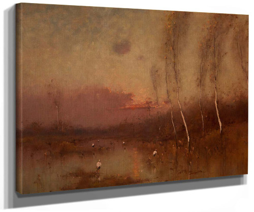 Sunset At The Marsh By Nikolai Nikanorovich Dubovskoy