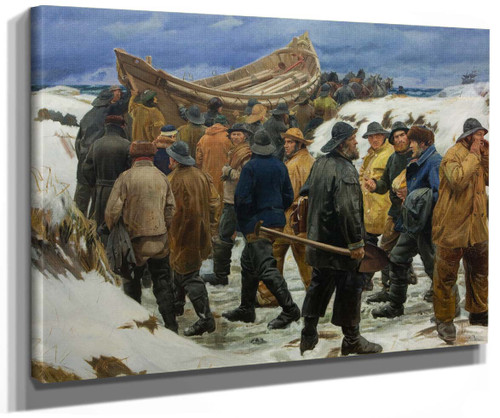 Taking The Lifeboat Through The Dunes (Also Known As Redningsbåden Køres Gennem Klitterne) By Michael Peter Ancher