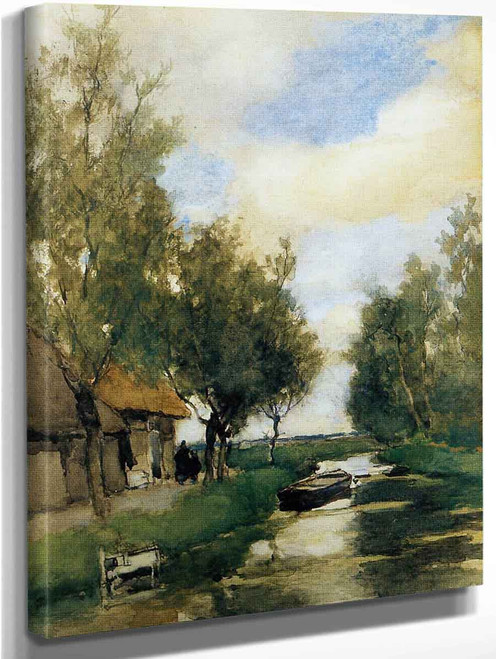 Farm On Polder Canal By Johan Hendrik Weissenbruch