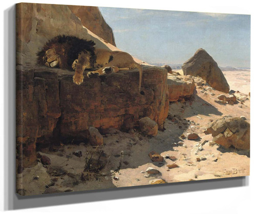 The Heat Of The Day (Also Known As A Lion Sleeping In The Shade) By Eugen Felix Prosper Bracht