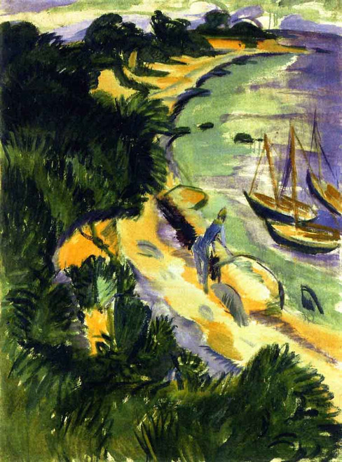 Fehmarn Bay With Boats By Ernst Ludwig Kirchner By Ernst Ludwig Kirchner