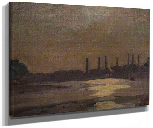 The Thames At Chelsea By Harold Gilman