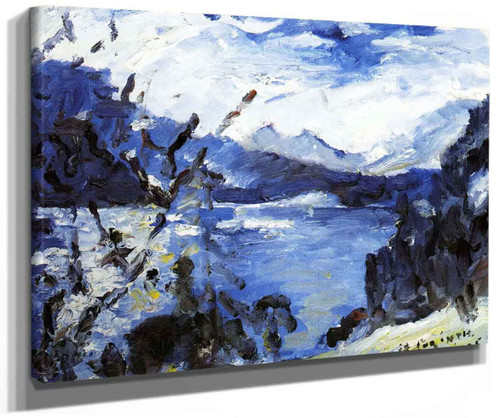 The Walchensee With Mountain Range And Shore By Lovis Corinth