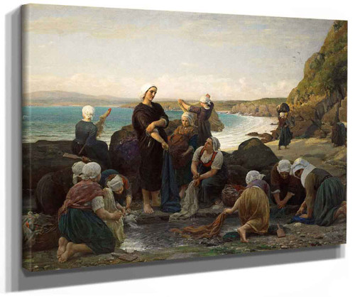 The Washerwomen Of The Breton Coast By Jules Adolphe Breton